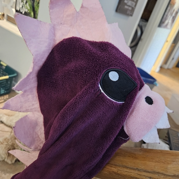 Purple Dinosaur Pajamas Fuzzy Footless One Piece Large - Picture 6 of 6